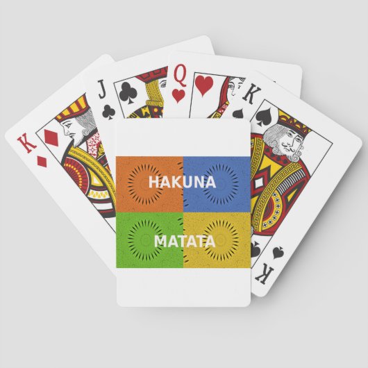 Kleurrijke Pop Art Collage & "Hakuna Matata" Beric Pokerkaarten (Achterkant)