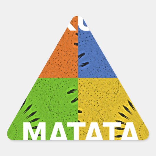 Kleurrijke Pop Art Collage & "Hakuna Matata" Beric Sticker (Voorkant)