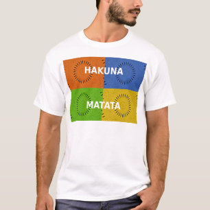 Kleurrijke Pop Art Collage & "Hakuna Matata" Beric T-shirt
