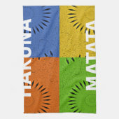 Kleurrijke Pop Art Collage & "Hakuna Matata" Beric Theedoek (Verticaal)