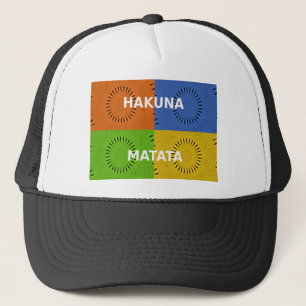 Kleurrijke Pop Art Collage & "Hakuna Matata" Beric Trucker Pet
