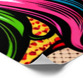 Kleurrijke Pop Art Comic Girl niet vectorized Poster (Hoek)