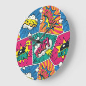 Kleurrijke Pop Art Design - Retro Comic Explosion Grote Klok (Hoek)