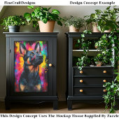 Kleurrijke Pop Art Duitse Herdershond CS7 Decoupag Tissuepapier