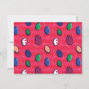 Kleurrijke Pop Art Easter Eggs Pattern Briefkaart