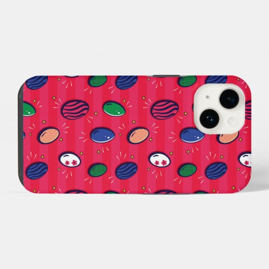 Kleurrijke Pop Art Easter Eggs Pattern iPhone Hoesje (Achterkant horizontaal)