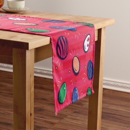 Kleurrijke Pop Art Easter Eggs Pattern Korte Tafelloper (Voorbeeld)