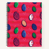 Kleurrijke Pop Art Easter Eggs Pattern Notitieboek (Voorkant)