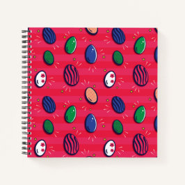 Kleurrijke Pop Art Easter Eggs Pattern Notitieboek