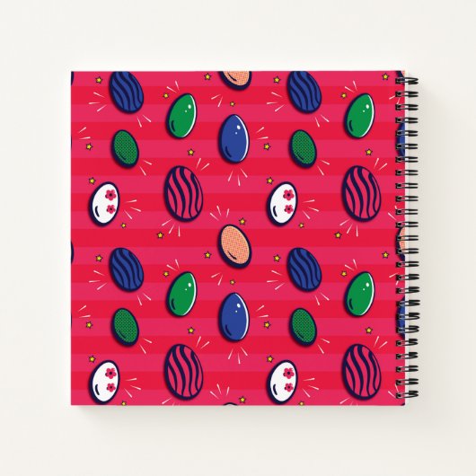 Kleurrijke Pop Art Easter Eggs Pattern Notitieboek (Achterkant)