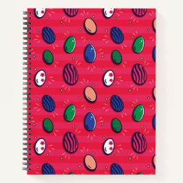 Kleurrijke Pop Art Easter Eggs Pattern Notitieboek