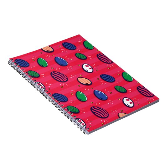 Kleurrijke Pop Art Easter Eggs Pattern Notitieboek (Rechterzijde)