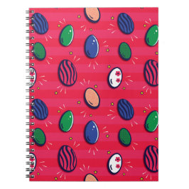 Kleurrijke Pop Art Easter Eggs Pattern Notitieboek