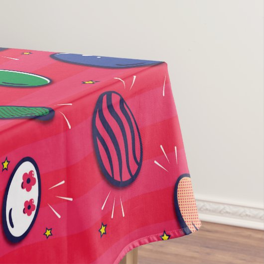 Kleurrijke Pop Art Easter Eggs Pattern Tafelkleed (Voorbeeld)