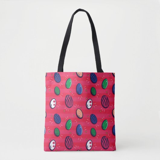 Kleurrijke Pop Art Easter Eggs Pattern Tote Bag (Voorkant)