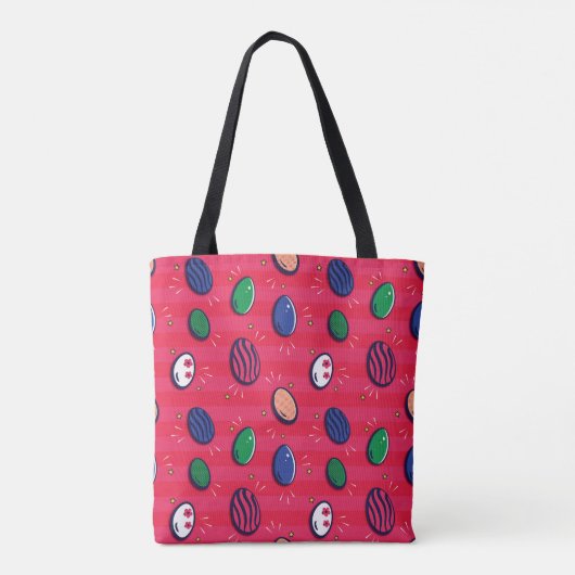 Kleurrijke Pop Art Easter Eggs Pattern Tote Bag (Achterkant)