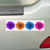 Kleurrijke Pop Art Flowers Bumpersticker (Op auto)