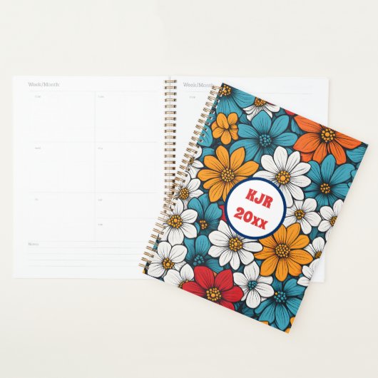 Kleurrijke Pop Art Flowers Planner (Display)