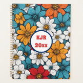Kleurrijke Pop Art Flowers Planner (Voorkant)