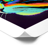 Kleurrijke Pop Art Flowing Feline Cat Poster (Hoek)