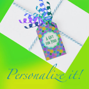 Kleurrijke Pop Art Gepersonaliseerde Pickleball Cadeaulabel