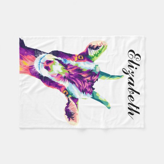 Kleurrijke Pop Art Goat - Aangepaste vlootzak Fleece Deken (Voorkant (Horizontaal))