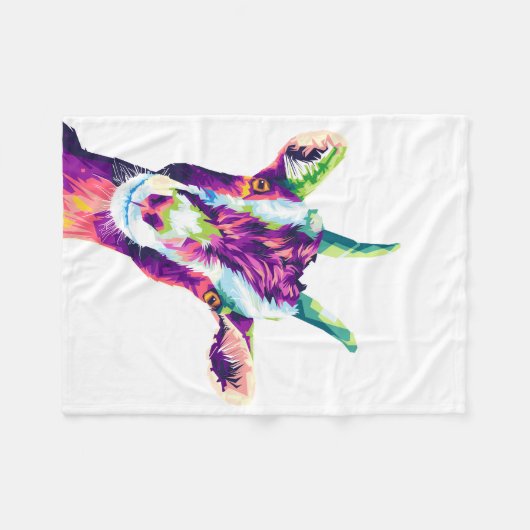 Kleurrijke Pop Art Goat Fleece Blanket (Voorkant (Horizontaal))