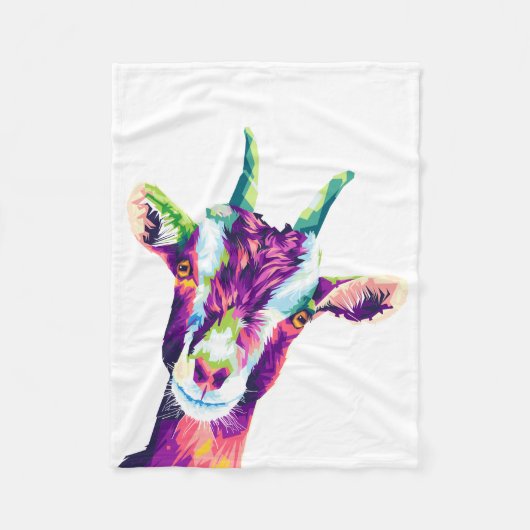 Kleurrijke Pop Art Goat Fleece Blanket (Voorkant)