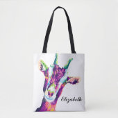 Kleurrijke Pop Art Goat Persoonlijke Canvas tas (Voorkant)