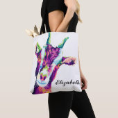Kleurrijke Pop Art Goat Persoonlijke Canvas tas (Dichtbij)
