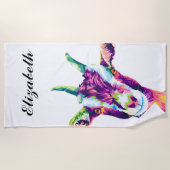 Kleurrijke Pop Art Goat Specialized Beach Towel Strandlaken (Voorkant)