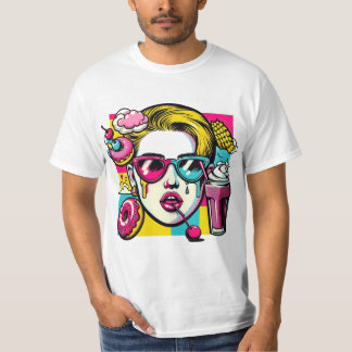 Kleurrijke Pop Art Graphic T-shirt