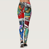 Kleurrijke Pop Art Hardloper Jogger Leggings (Achterkant)