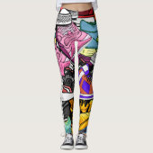 Kleurrijke Pop Art Hardloper Jogger Leggings (Voorkant)