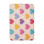 Kleurrijke Pop Art Heart Pattern Badmat (Voorkant Verticaal)