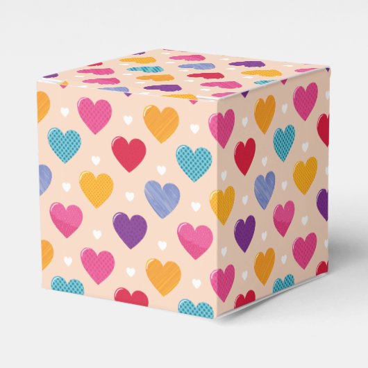 Kleurrijke Pop Art Heart Pattern Bedankdoosjes (Voorkant Zijde)