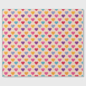 Kleurrijke Pop Art Heart Pattern Cadeaupapier (Vlak)