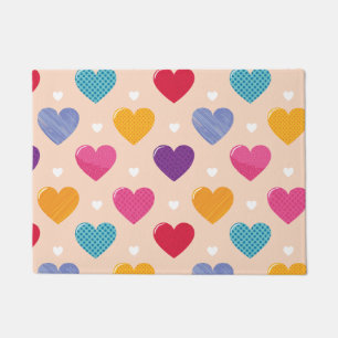 Kleurrijke Pop Art Heart Pattern Deurmat