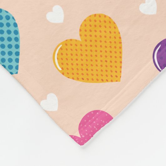 Kleurrijke Pop Art Heart Pattern Fleece Deken (Hoek)