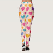 Kleurrijke Pop Art Heart Pattern Leggings (Achterkant)