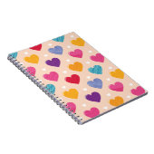 Kleurrijke Pop Art Heart Pattern Notitieboek (Rechterzijde)