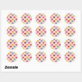 Kleurrijke Pop Art Heart Pattern Ronde Sticker (Vel)