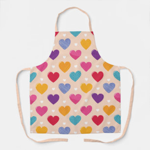 Kleurrijke Pop Art Heart Pattern Schort