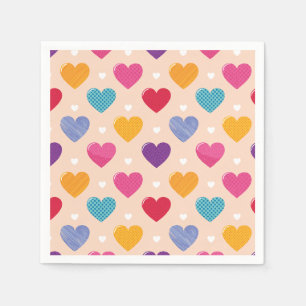 Kleurrijke Pop Art Heart Pattern Servet