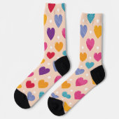 Kleurrijke Pop Art Heart Pattern Sokken (Links)