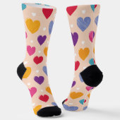 Kleurrijke Pop Art Heart Pattern Sokken (Gebogen)