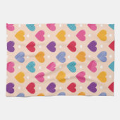 Kleurrijke Pop Art Heart Pattern Theedoek (Horizontaal)