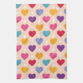 Kleurrijke Pop Art Heart Pattern Theedoek (Verticaal)