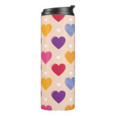 Kleurrijke Pop Art Heart Pattern Thermosbeker (Gedraaid links)