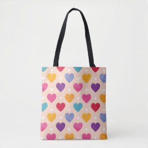 Kleurrijke Pop Art Heart Pattern Tote Bag